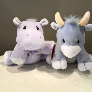 Precious Moments Tender Tails Purple Hippo Plush‎ Toy 1998 Enesco